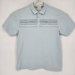 Travis Mathew Polo Shirt Mens Large Short Sleeve Light Blue Golf Casual Preppy